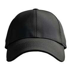 Black baseball cap isolated on a transparent background