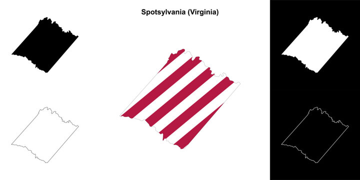Spotsylvania County (Virginia) outline map set