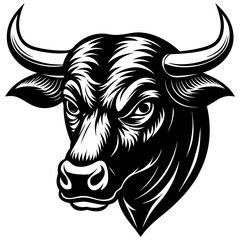bull head silhouette vector illustration svg file
