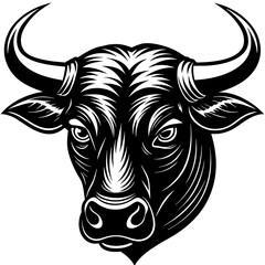 bull head silhouette vector illustration svg file
