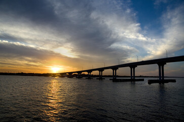 Bridge Between St.Augustine and Vilano Beach Florida at Sunset