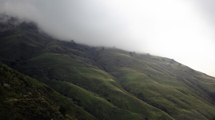 foggy green hills