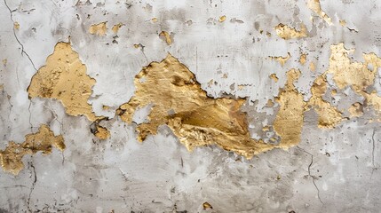 Obrazy na Plexi  Old concrete wall with golden elements.