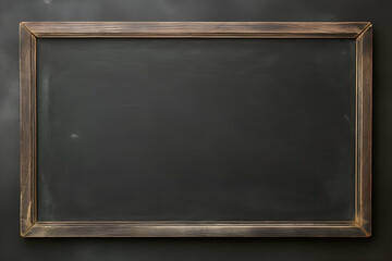 Blank blackboard with wooden frame on blackboard background. copy space