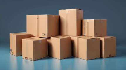 Fototapeta premium Stack of Cardboard Boxes. Generative AI