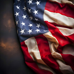 American flag on a dark background. American flag on a dark background.