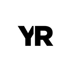 Letter Y and R, YR logo design template. Minimal monogram initial based logotype.