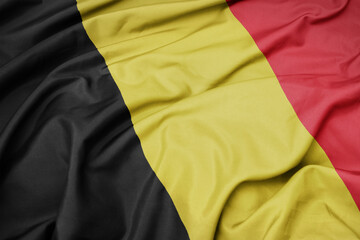 waving colorful national flag of belgium.