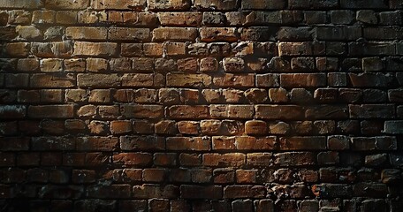 realistic outside old brick wall texture moody lighting, high speed continuous shooting UHD, high resolution - obrazy, fototapety, plakaty