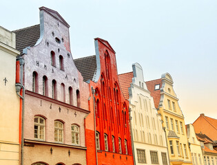 Traditional Hanseatic Merchant‘s Houses in Wismar, Germany