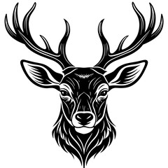 deer head silhouette vector illustration svg file
