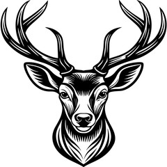 deer head silhouette vector illustration svg file
