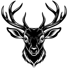 deer head silhouette vector illustration svg file
