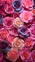 pink and purple roses as a background. closeup of photo