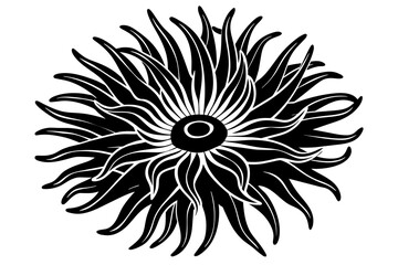 anemone silhouette vector illustration