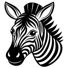 zebra head silhouette vector illustration svg file
