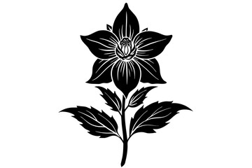 delphinium flower silhouette vector illustration