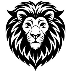 lion  head silhouette vector illustration svg file

