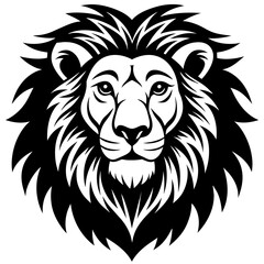 lion  head silhouette vector illustration svg file
