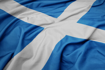 waving colorful national flag of scotland.