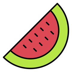 Vector Icon Melon, summer, fruit water melon
