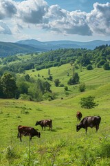 Fototapeta na wymiar cow in the pasture Generative AI