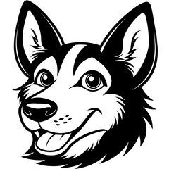 dog head silhouette vector illustration svg file
