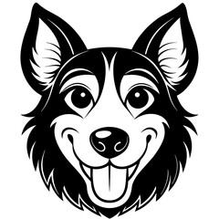 dog head silhouette vector illustration svg file
