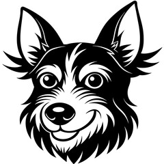 dog head silhouette vector illustration svg file

