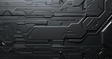 Sci Fi Wall Lines Paterns Simple for a Video Game Decal Texture, White on Black Background