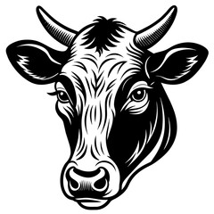 cow head silhouette vector illustration svg file
