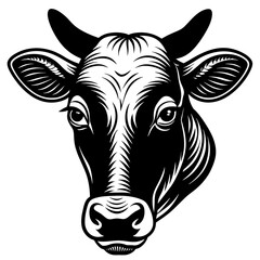 cow head silhouette vector illustration svg file
