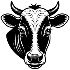 cow head silhouette vector illustration svg file
