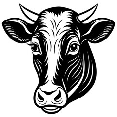cow head silhouette vector illustration svg file

