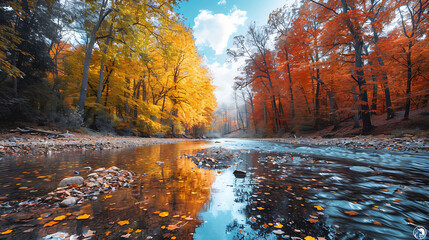 seasonal changes with a series of photos showing a river in different seasons