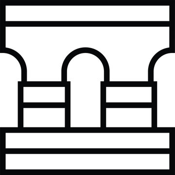 recommend clip art: aqueduct icon. Thin linear style design isolated on white background