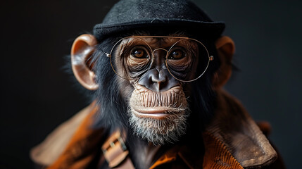 fashion  monkey, dressed in high end fashion clothes