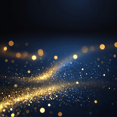 Fototapeta na wymiar abstract background with Dark blue and gold particle. Christmas Golden light bokeh on navy blue background. black bokeh background black texture dark Gold foil texture. Holiday. ai