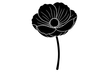 poppy silhouette vector art illustration