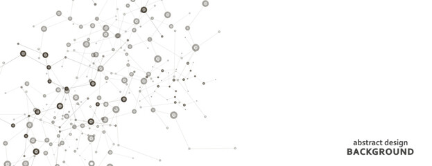 Vector banner design. Connecting dots and lines. Global network graphic. Geometric abstract background