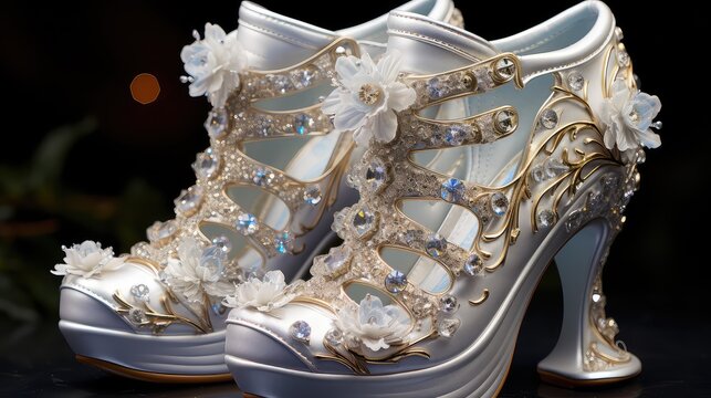 white background shoes fantasy high detail UHD Wallpaper