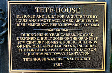 A commemorative plaque outside the August Tete house in New Orleans, Louisiana on Rampart Street in...