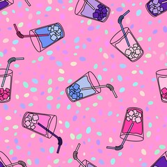 Summer print cocktails seamless ice pattern for wrapping paper and fabrics and clothes print and party accessories