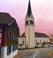 Katholische Kirche St. Sebastian in Herdern, Bezirk Frauenfeld des Schweizer Kantons Thurgau