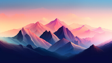 Fototapeta na wymiar Gradient Abstract Mountain Background Design