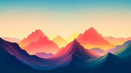 Fototapeta na wymiar Gradient Abstract Mountain Background Design