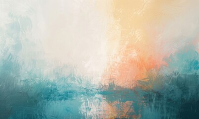 A serene abstract painting with soft morning colors blending harmoniously - obrazy, fototapety, plakaty