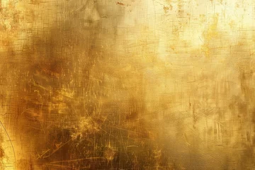 Fotobehang A brushed gold and beige metallic background, the texture is warm and inviting yet reveals subtle signs of wear and tarnish created with Generative AI Technology © Sentoriak