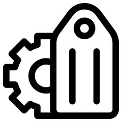 tag settings icon, simple vector design