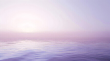 A calm, serene ocean with a pink and purple sky in the background. The water is still and the sky is filled with stars - Powered by Adobe
